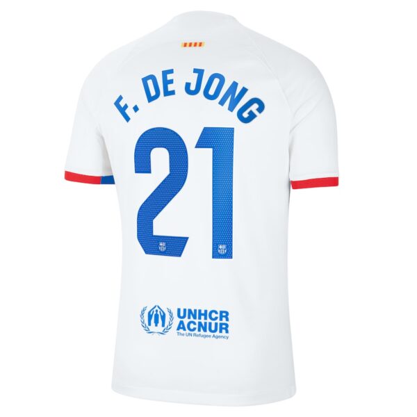 Frenkie de Jong Barcelona Nike 2023/24 Away Jersey - White - Image 3