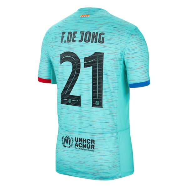Frenkie de Jong Barcelona Nike 2023/24 Third Jersey - Aqua - Image 3