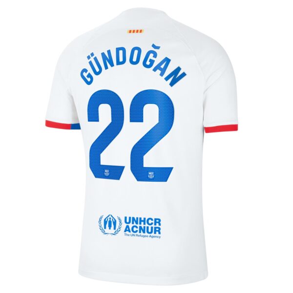 Ilkay Gündogan Barcelona Nike 2023/24 Away Stadium Player Jersey - White - Image 3