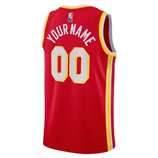Atlanta Hawks Nike 2021/22 Diamond Swingman Custom Jersey - Icon Edition - Red - Image 3