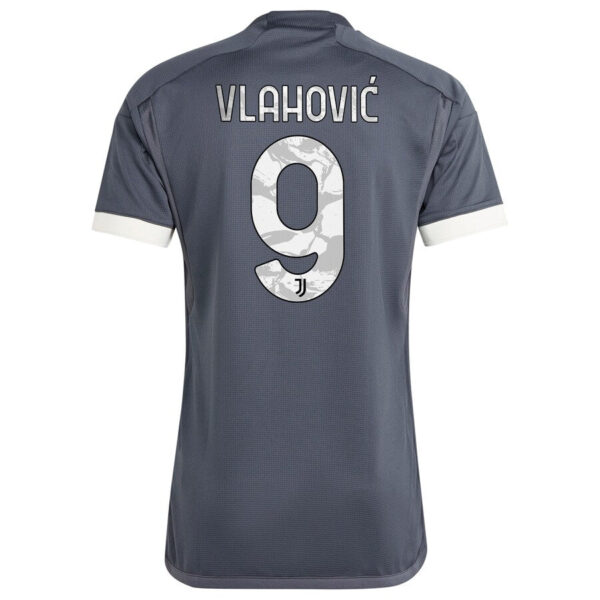 Dušan Vlahović Juventus adidas 2023/24 Third  Player Jersey - Gray - Image 3
