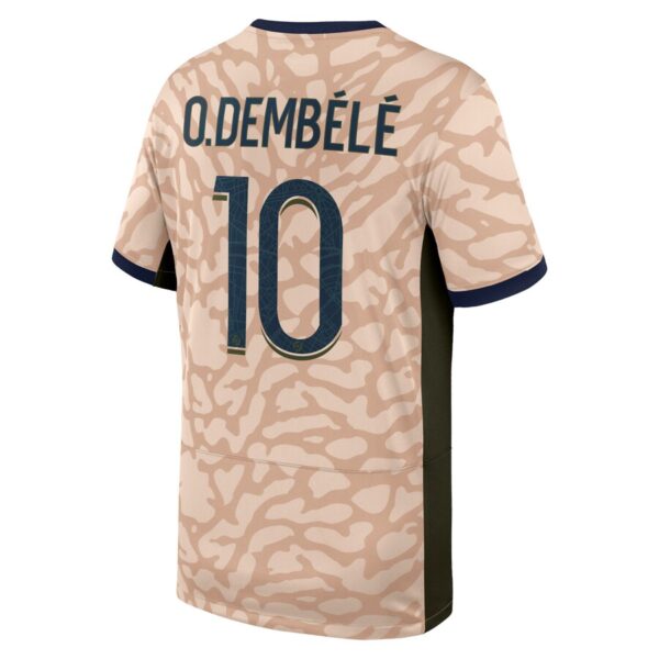 Ousmane Dembélé Paris Saint-Germain Jordan Brand  2023/24 Fourth Stadium  Player Jersey – Tan - Image 3