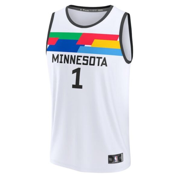 Anthony Edwards Minnesota Timberwolves Unisex 2023 Fastbreak Jersey - City Edition - White - Image 2