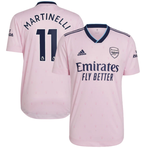 Arsenal Third Shirt   2022-23 with Martinelli 11 printing Player Unisex Jersey - All Genders
