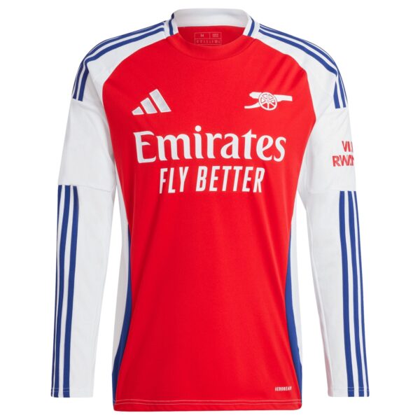 Arsenal adidas 2024/25 Home Long Sleeve Custom Jersey – Red - Image 3