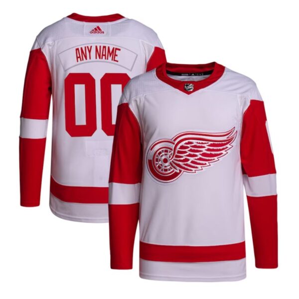 Detroit Red Wings Team Custom Jersey Pro Official White