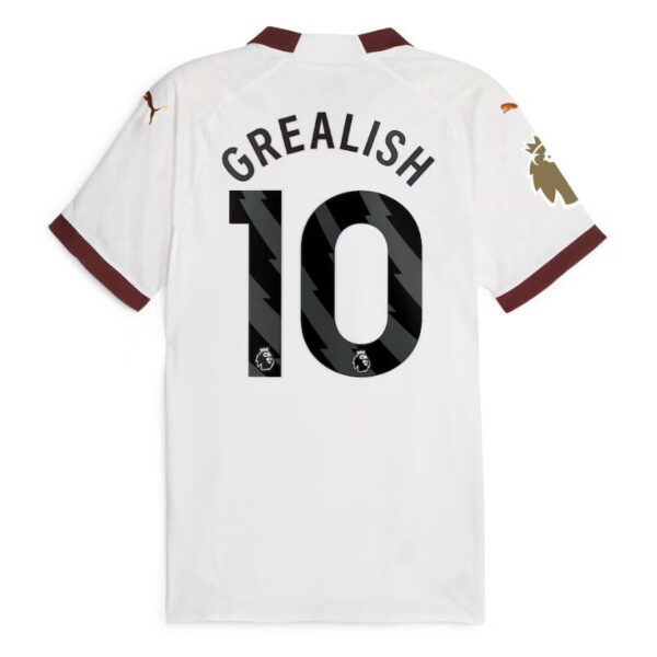 Jack Grealish Manchester City Shirt 2023/24 Away Jersey - White - Image 2