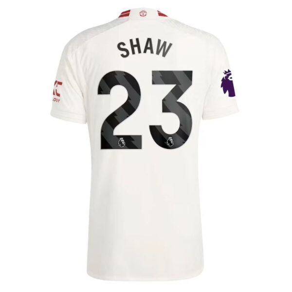 Luke Shaw Manchester United 2023/24 Third Player Jersey - White - Image 2