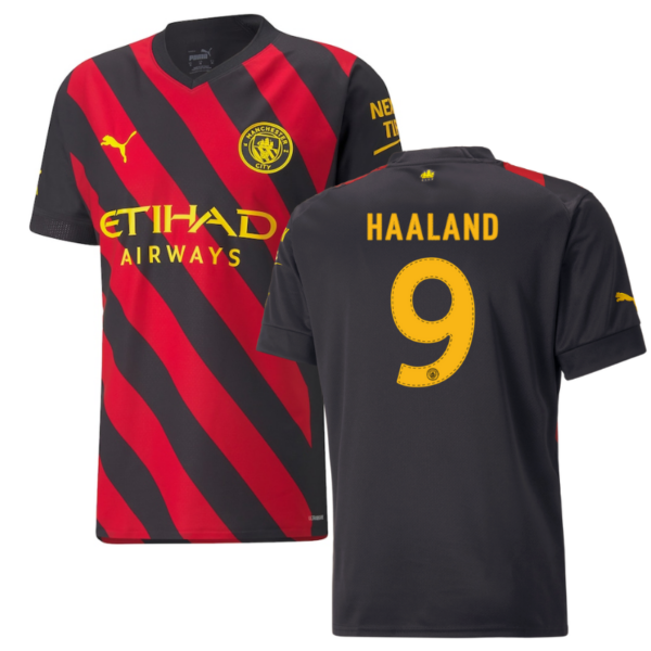 Manchester City Away Shirt   2022-23 with Haaland 9 printing Unisex Jersey Pro