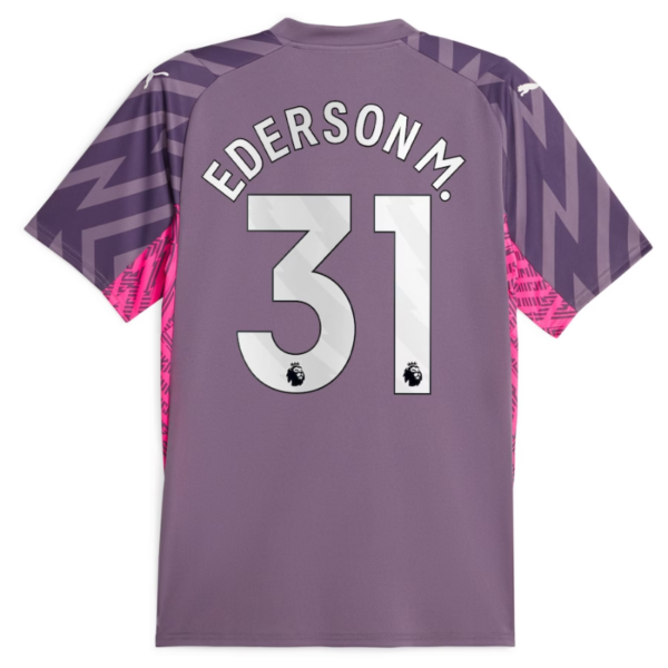 Manchester City Goalkeeper Shirt 2023-24 with Ederson M. 31 printing - Purple - Image 2