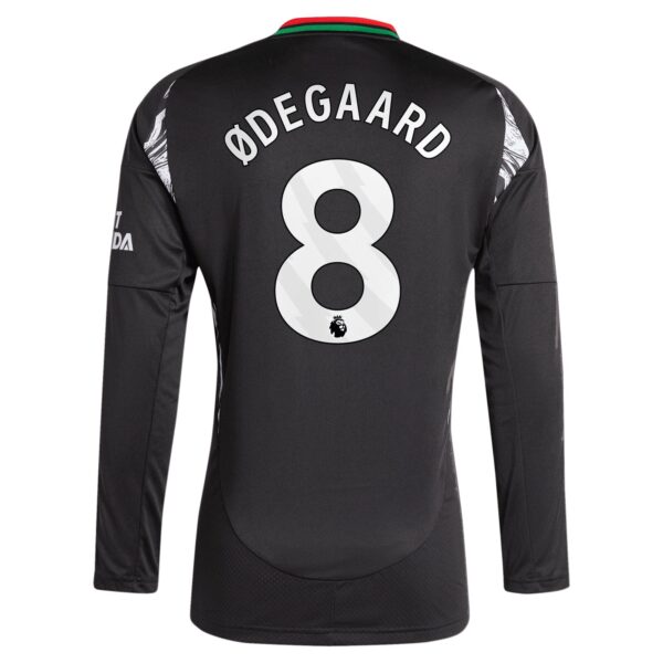 Martin Odegaard Arsenal adidas 2024/25 Away Long Sleeve Player Jersey - Black - Image 2