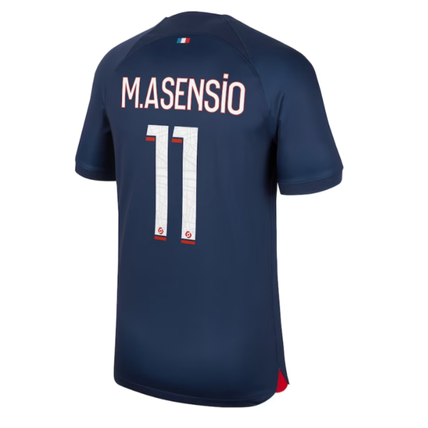 Paris Saint-Germain Home Stadium Shirt 2023-24 with M.Asensio 11 printing - Image 2