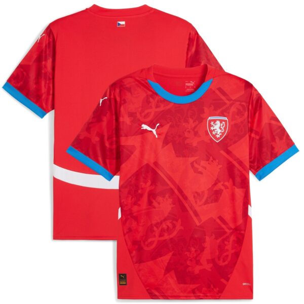 Czech Republic Puma Home Shirt 2024 Custom Jersey - Red - Image 3