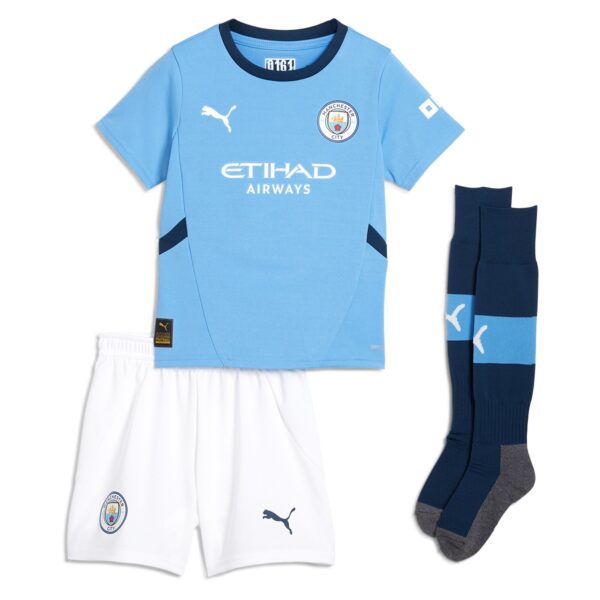 Manchester City PUMA Home Minikit 2024-25 with De Bruyne 17 printing Jersey - Blue - Image 2