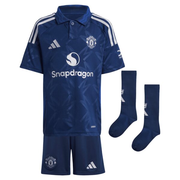 Manchester United adidas Away Minikit 2024-25 Custom Jersey - Blue - Image 2