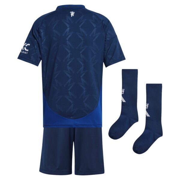 Manchester United adidas Away Minikit 2024-25 Custom Jersey - Blue - Image 3