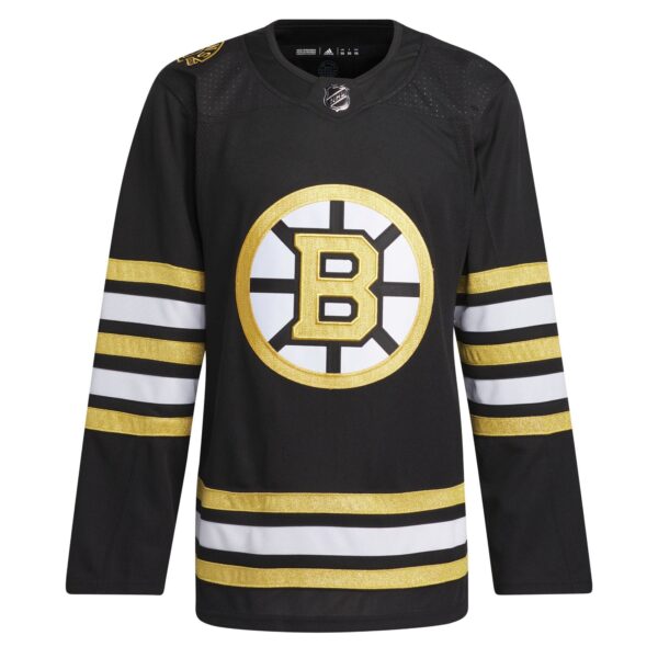 Boston Bruins adidas 100th Anniversary Primegreen Jersey - Black - Image 2