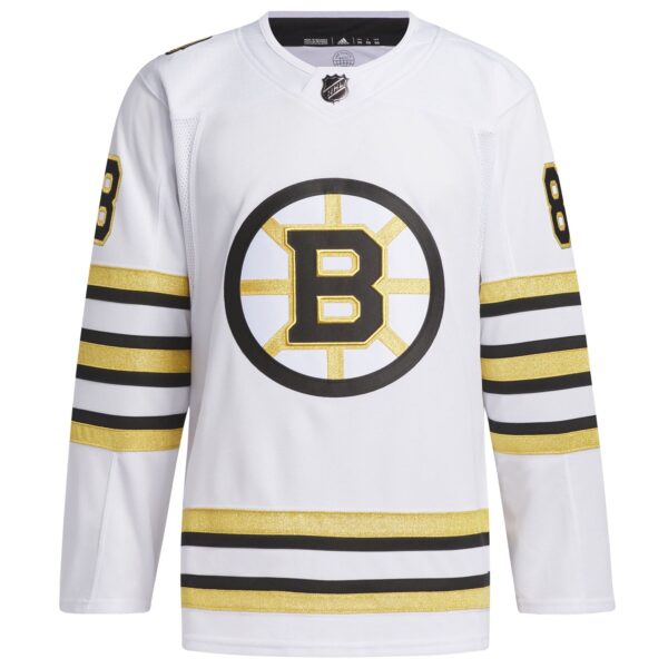 David Pastrnak Boston Bruins adidas Primegreen 100th Anniversary  Player Jersey - White - Image 3