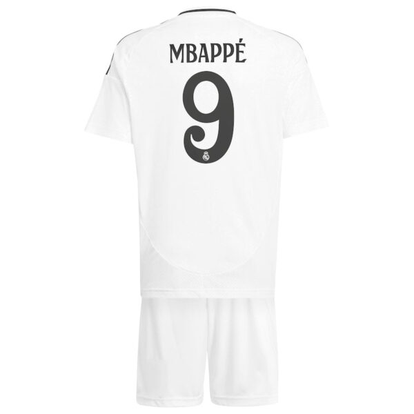 Real Madrid adidas Home Kids 2024-25 with Mbappé 9 printing Jersey - White - Image 3