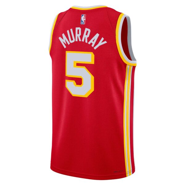 Dejounte Murray Atlanta Hawks Nike Unisex Swingman Jersey - Icon Edition - Red - Image 2