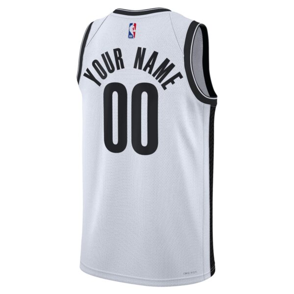 Brooklyn Nets Nike Unisex Swingman Custom Jersey White - Association Edition - Image 3