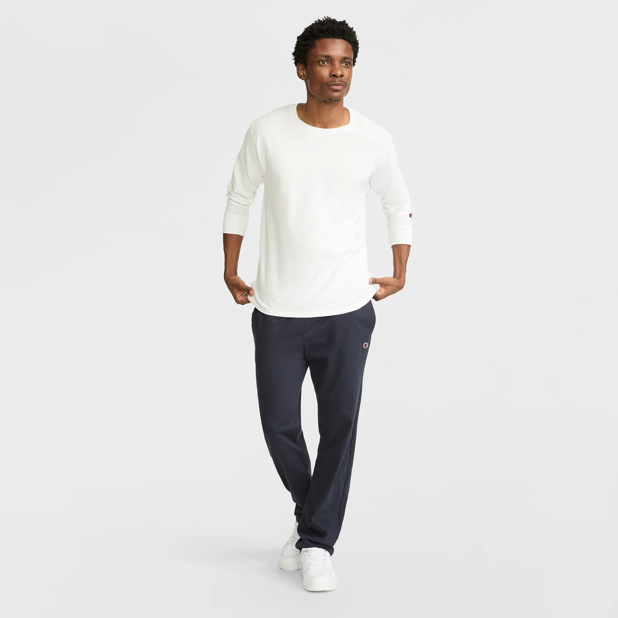 Lightweight Lounge Pants, Open Hem, C Logo 4 Lightweight Lounge Pants, Open Hem, C Logo