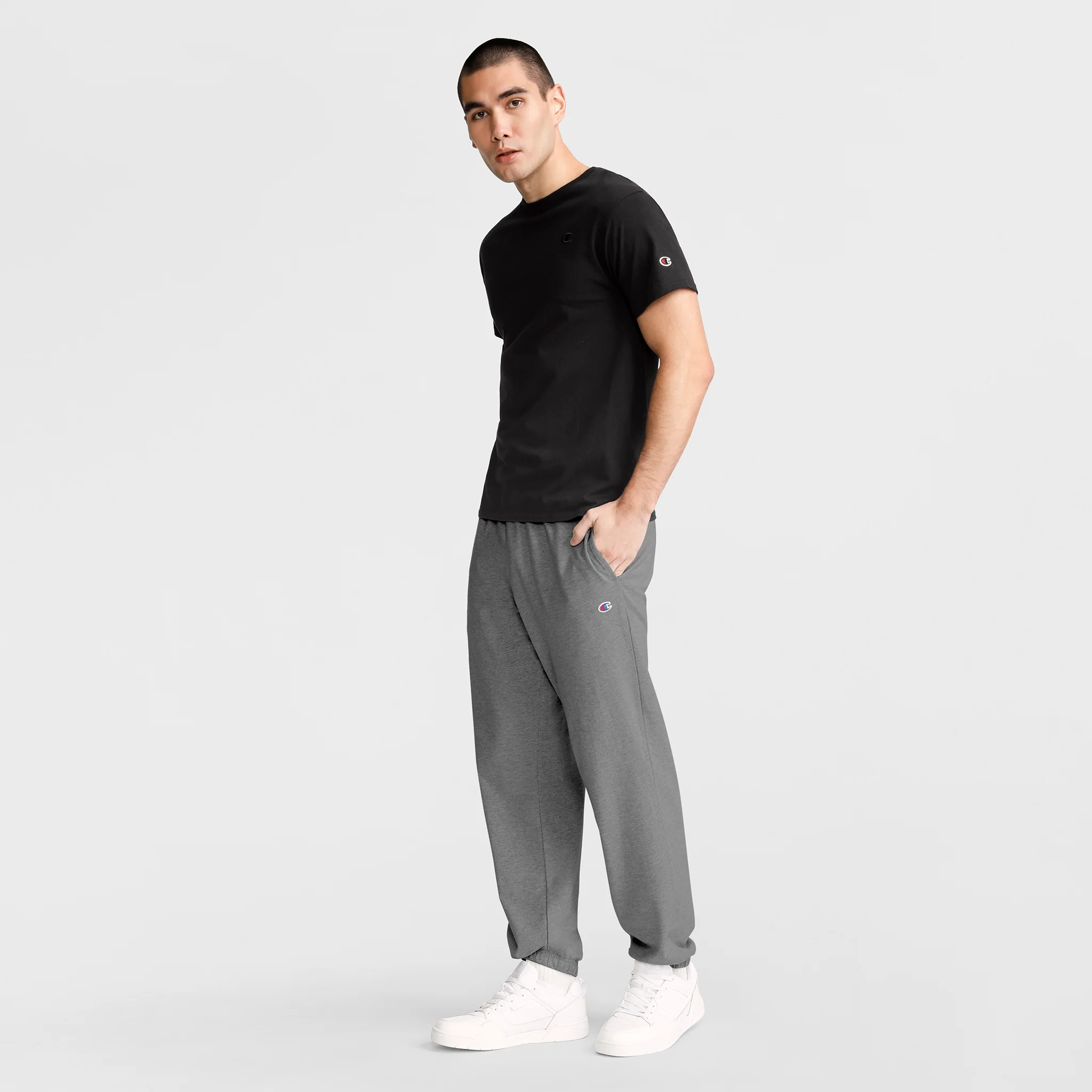 Lightweight Lounge Pants, Cinched Hem, C Logo 5 Lightweight Lounge Pants, Cinched Hem, C Logo