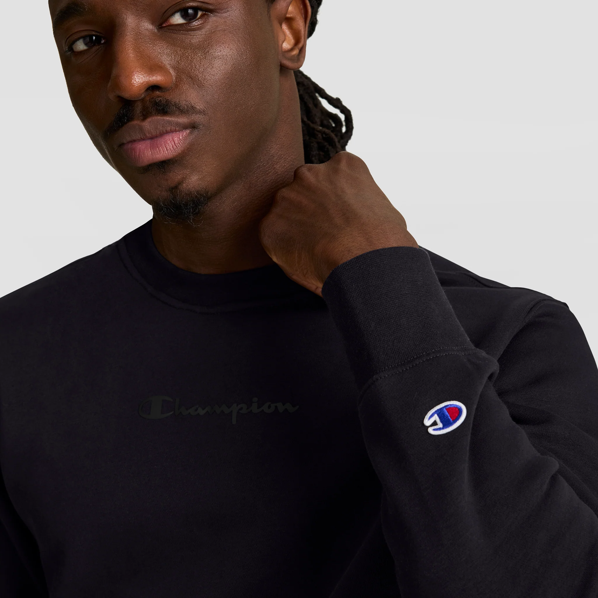Powerblend Crewneck Sweatshirt, Tonal Script Logo 4 Powerblend Crewneck Sweatshirt, Tonal Script Logo