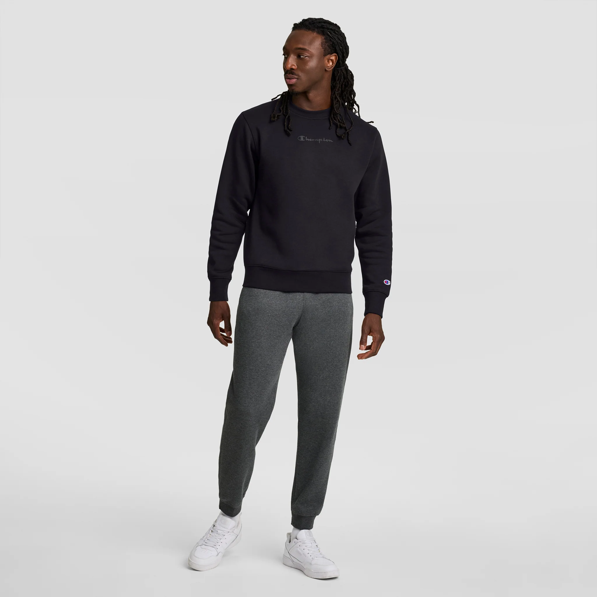Powerblend Crewneck Sweatshirt, Tonal Script Logo 6 Powerblend Crewneck Sweatshirt, Tonal Script Logo
