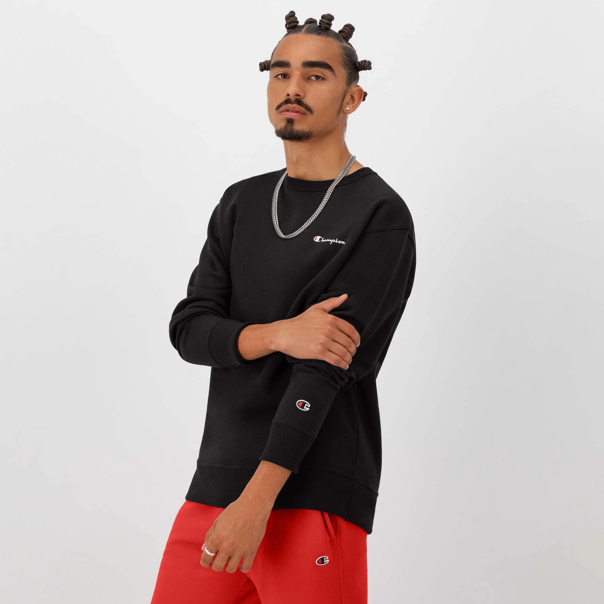 Powerblend Crewneck Sweatshirt, Left Script Logo 2 Powerblend Crewneck Sweatshirt, Left Script Logo