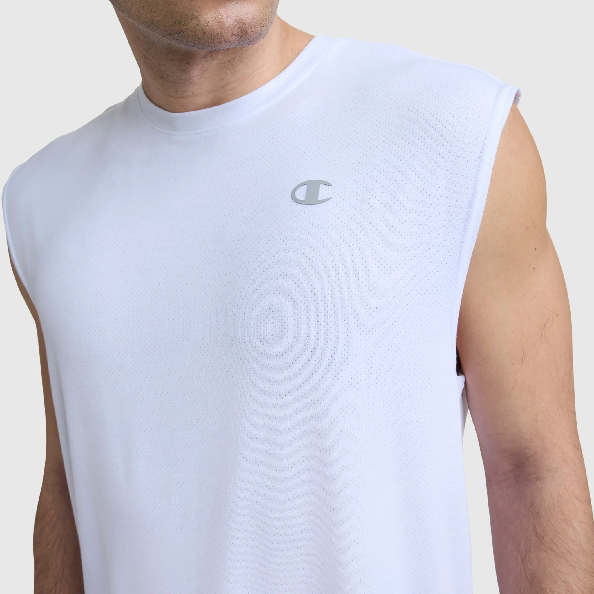 Sport Crewneck Muscle Tee, Script Logo 4 Sport Crewneck Muscle Tee, Script Logo