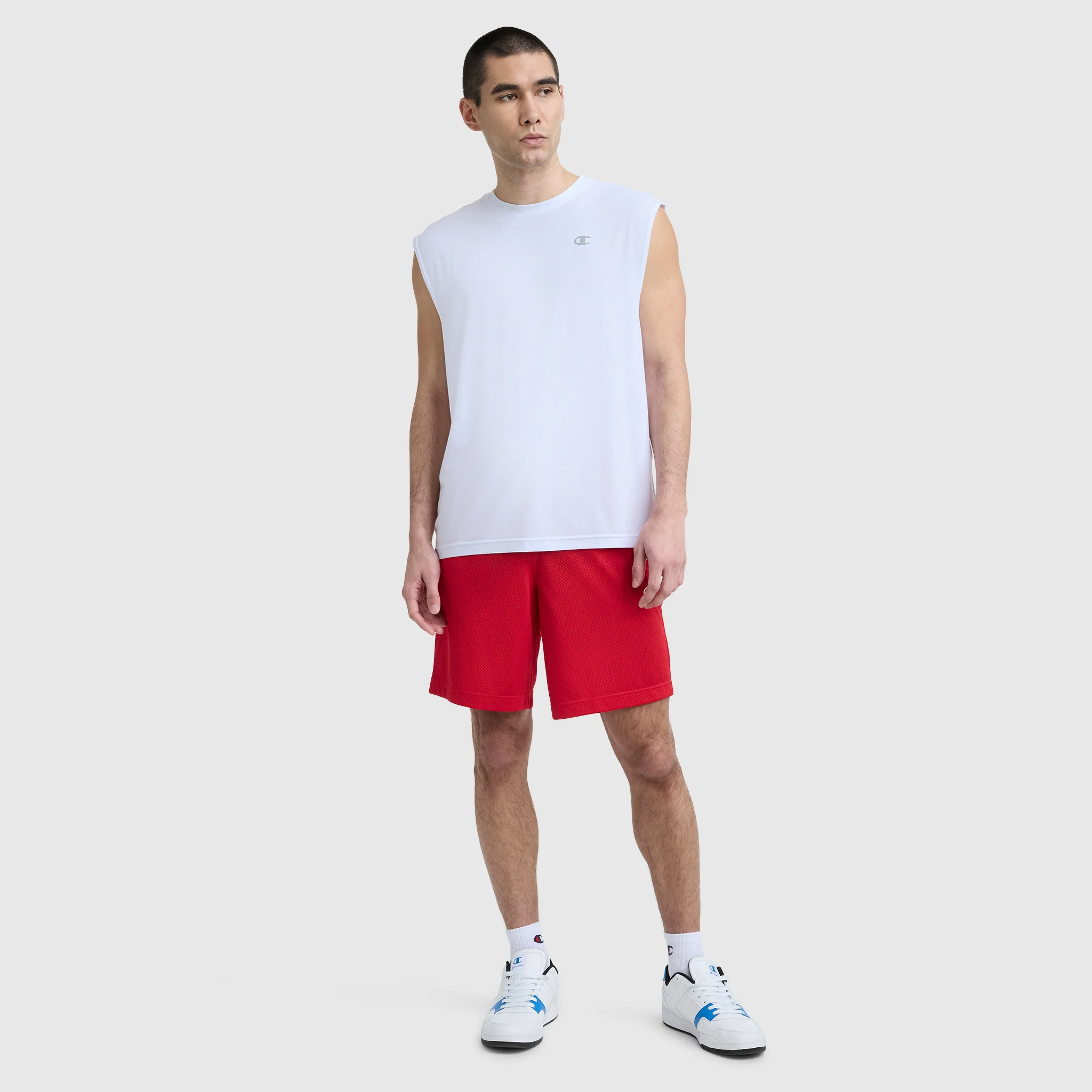 Sport Crewneck Muscle Tee, Script Logo 5 Sport Crewneck Muscle Tee, Script Logo
