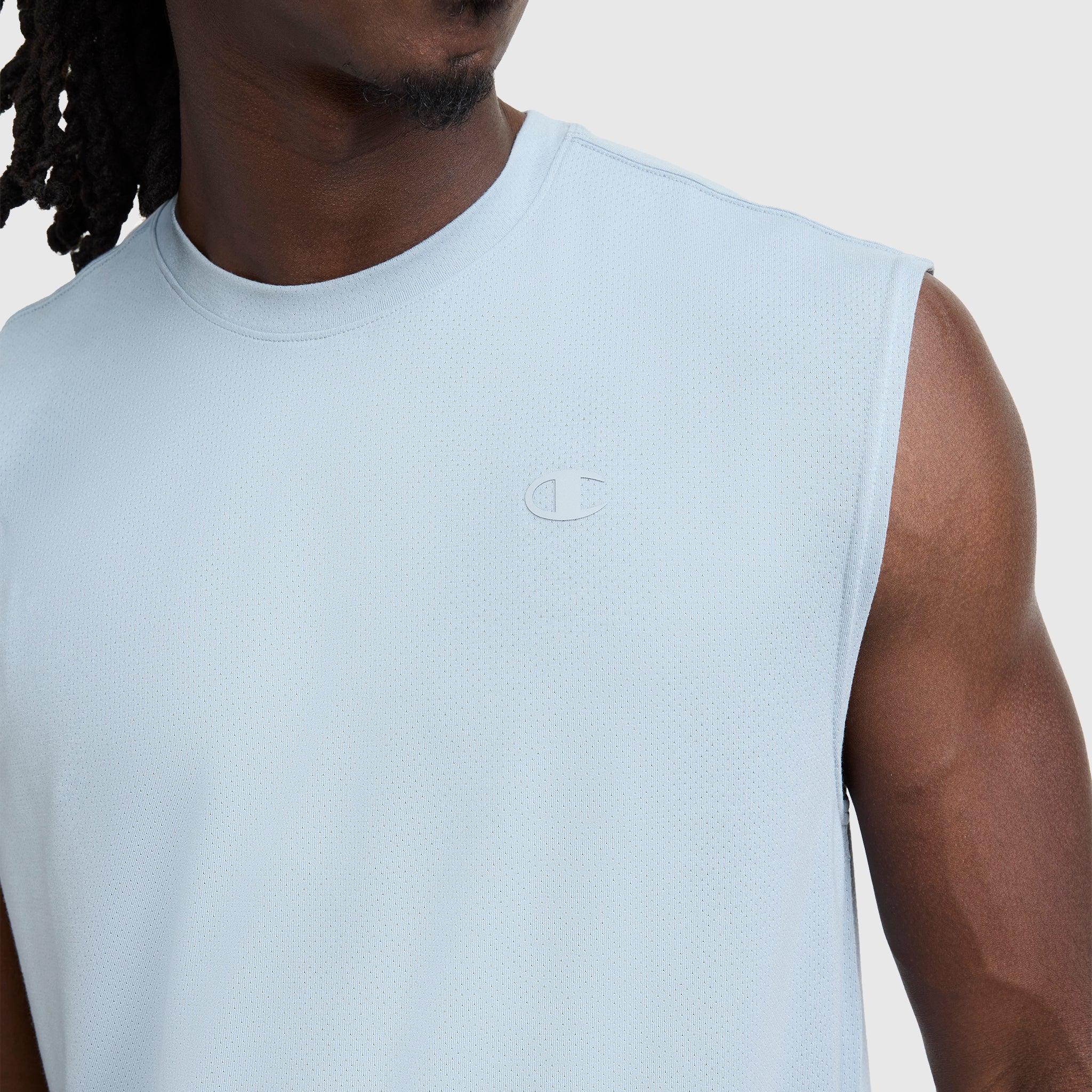 Sport Crewneck Muscle Tee, Script Logo 3 Sport Crewneck Muscle Tee, Script Logo
