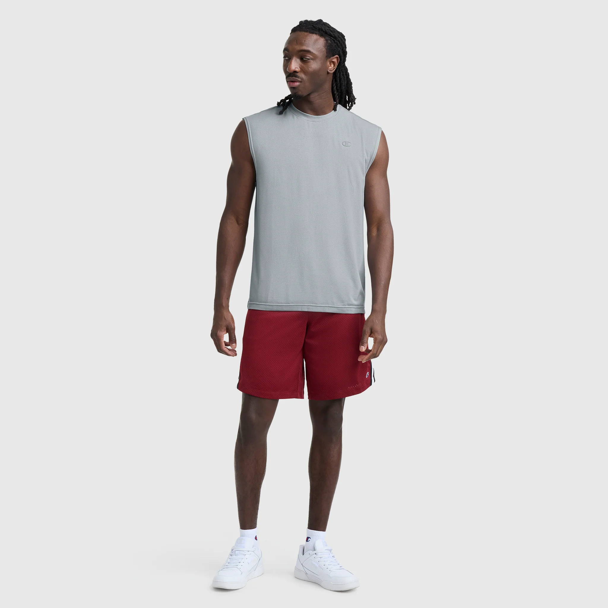 Sport Crewneck Muscle Tee, Script Logo 5 Sport Crewneck Muscle Tee, Script Logo